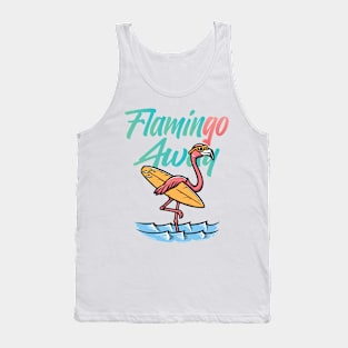 Flamingo Away Go Away Funny Beach Tank Top